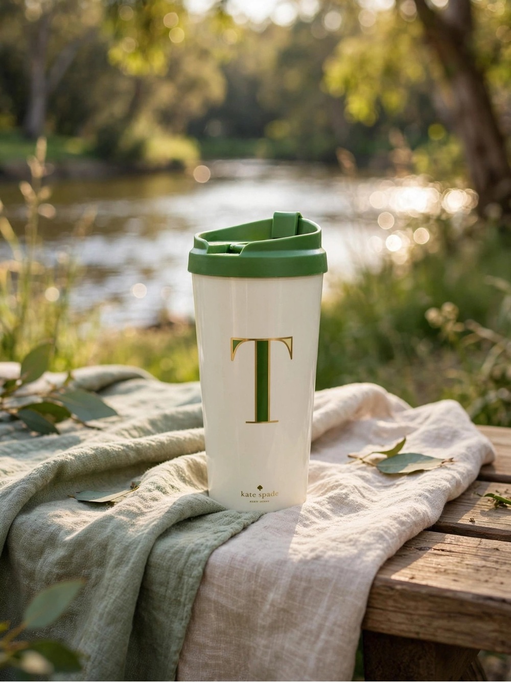 Kate Spade ♠️ Monogram “T” Travel Mug